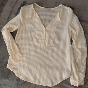 Loft Top Long Sleeve Cream Size XXSP EUC